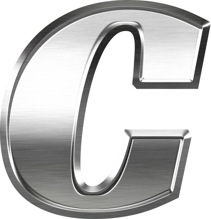 Chrome Letter Alphabet C