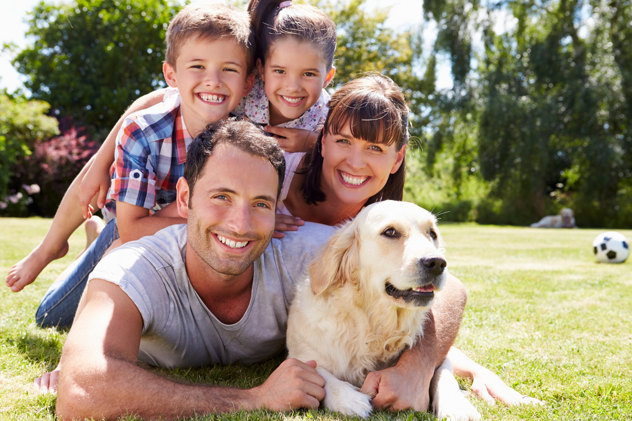 Family with Pet Dog